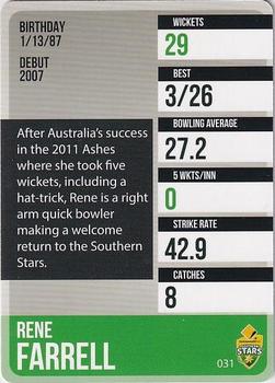 2014-15 Tap 'N' Play CA/BBL Cricket - Gold #031 Rene Farrell Back