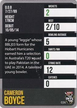 2014-15 Tap 'N' Play CA/BBL Cricket - Gold #036 Cameron Boyce Back
