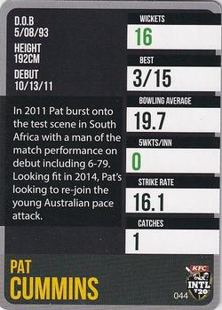 2014-15 Tap 'N' Play CA/BBL Cricket - Gold #044 Pat Cummins Back