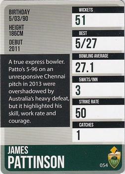 2014-15 Tap 'N' Play CA/BBL Cricket - Gold #054 James Pattinson Back
