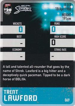 2014-15 Tap 'N' Play CA/BBL Cricket - Gold #069 Trent Lawford Back