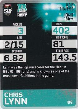 2014-15 Tap 'N' Play CA/BBL Cricket - Gold #082 Chris Lynn Back