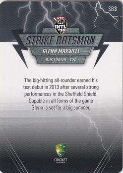 2014-15 Tap 'N' Play CA/BBL Cricket - Strike Batsman #SB3 Glenn Maxwell Back