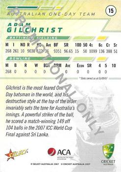 2007-08 Select - Promos #15 Adam Gilchrist Back