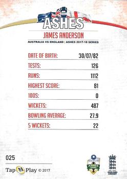 2017-18 Tap 'N' Play Ashes #025 James Anderson Back