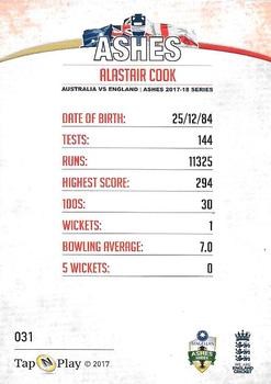 2017-18 Tap 'N' Play Ashes #031 Alastair Cook Back