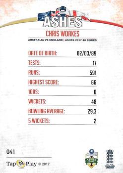 2017-18 Tap 'N' Play Ashes #041 Chris Woakes Back