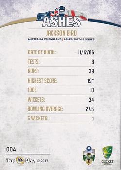 2017-18 Tap 'N' Play Ashes - Gold #004 Jackson Bird Back