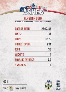 2017-18 Tap 'N' Play Ashes - Gold #031 Alastair Cook Back