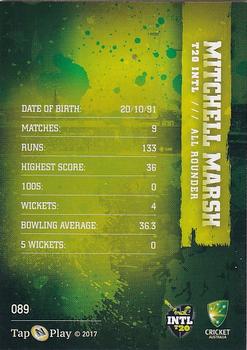 2017-18 Tap 'N' Play Ashes - Gold #089 Mitchell Marsh Back