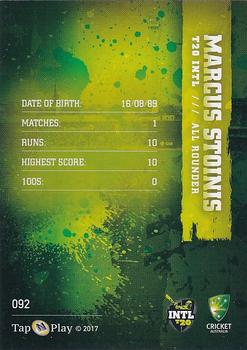 2017-18 Tap 'N' Play Ashes - Gold #092 Marcus Stoinis Back