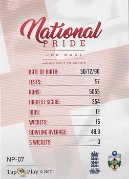 2017-18 Tap 'N' Play Ashes - National Pride #NP-07 Joe Root Back