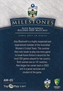2017-18 Tap 'N' Play Ashes - Ashes Milestones #AM-05 Alex Blackwell Back