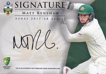 2017-18 Tap 'N' Play Ashes - Ashes Signatures #AS-02 Matt Renshaw Front