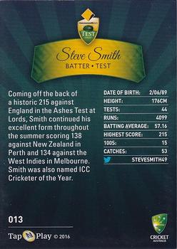 2016-17 Tap 'N' Play CA/BBL Cricket #013 Steven Smith Back