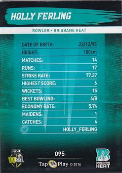 2016-17 Tap 'N' Play CA/BBL Cricket #095 Holly Ferling Back