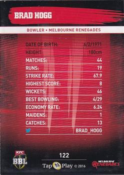 2016-17 Tap 'N' Play CA/BBL Cricket #122 Brad Hogg Back