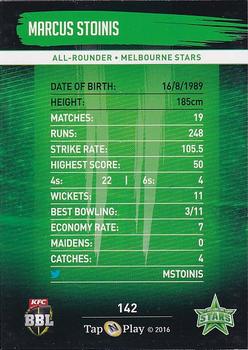 2016-17 Tap 'N' Play CA/BBL Cricket #142 Marcus Stoinis Back