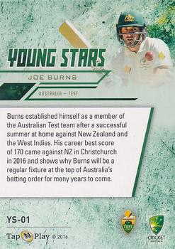 2016-17 Tap 'N' Play CA/BBL Cricket - Young Stars #YS-01 Joe Burns Back