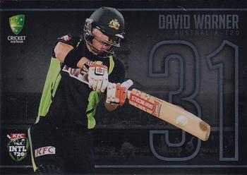 2016-17 Tap 'N' Play CA/BBL Cricket - Jersey Numbers Silver #JNS-07 David Warner Front