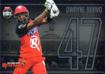 2016-17 Tap 'N' Play CA/BBL Cricket - Jersey Numbers Silver #JNS-16 Dwayne Bravo Front