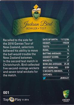 2016-17 Tap 'N' Play CA/BBL Cricket - Gold #001 Jackson Bird Back
