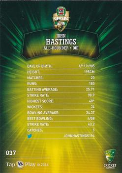 2016-17 Tap 'N' Play CA/BBL Cricket - Gold #037 John Hastings Back