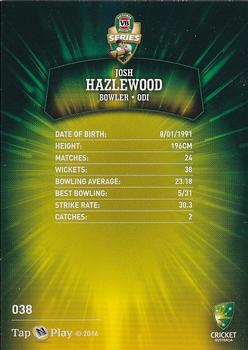 2016-17 Tap 'N' Play CA/BBL Cricket - Gold #038 Josh Hazlewood Back