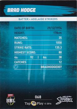 2016-17 Tap 'N' Play CA/BBL Cricket - Gold #068 Brad Hodge Back