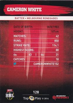 2016-17 Tap 'N' Play CA/BBL Cricket - Gold #128 Cameron White Back