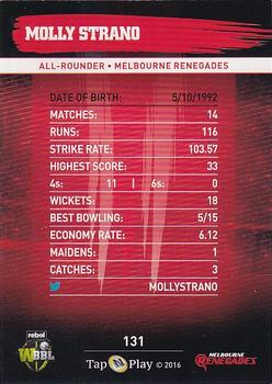 2016-17 Tap 'N' Play CA/BBL Cricket - Gold #131 Molly Strano Back