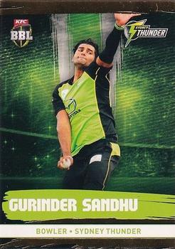 2016-17 Tap 'N' Play CA/BBL Cricket - Gold #195 Gurinder Sandhu Front