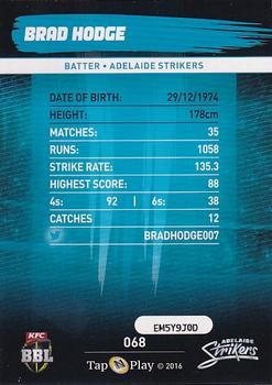 2016-17 Tap 'N' Play CA/BBL Cricket - Silver #068 Brad Hodge Back