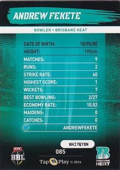 2016-17 Tap 'N' Play CA/BBL Cricket - Silver #085 Andrew Fekete Back