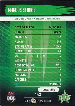 2016-17 Tap 'N' Play CA/BBL Cricket - Silver #142 Marcus Stoinis Back