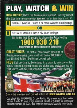 2000-01 Get Real, Get Weet-Bix #12 Stuart MacGill Back