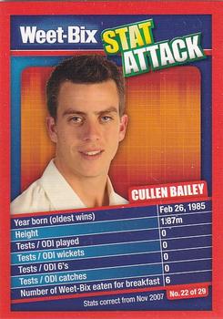 2007-08 Weet-Bix Stat Attack #22 Cullen Bailey Front