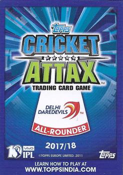 2017-18 Topps Cricket Attax IPL #8 JP Duminy Back