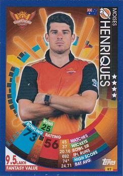 2017-18 Topps Cricket Attax IPL #97 Moises Henriques Front