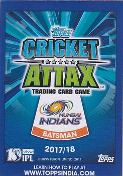 2017-18 Topps Cricket Attax IPL #152 Jos Buttler / Nitish Rana Back