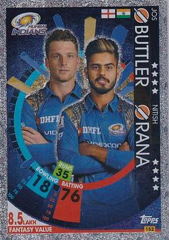 2017-18 Topps Cricket Attax IPL #152 Jos Buttler / Nitish Rana Front