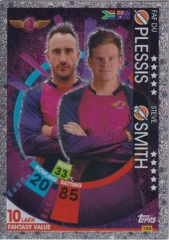 2017-18 Topps Cricket Attax IPL #153 Faf Du Plessis / Steve Smith Front