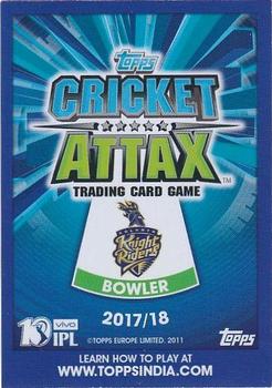 2017-18 Topps Cricket Attax IPL - Auction Stars #AS15 Nathan Coulter-Nile Back