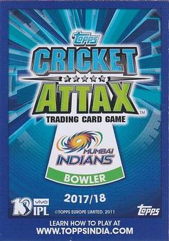 2017-18 Topps Cricket Attax IPL - Auction Stars #AS18 Mitchell Johnson Back
