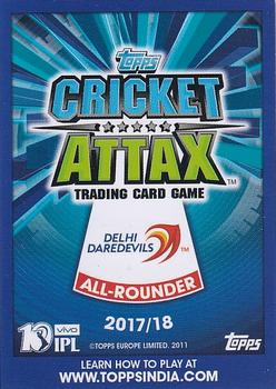 2017-18 Topps Cricket Attax IPL - Limited Edition #LE3 JP Duminy Back