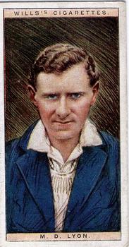 1928 Wills's Cricketers 2nd Series #28 Malcolm Lyon Front
