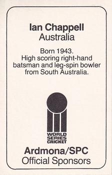 1978-79 Ardmona World Series Cricket #NNO Ian Chappell Back