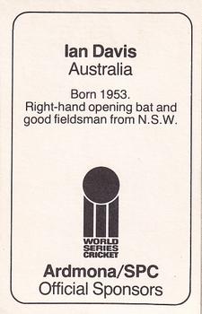 1978-79 Ardmona World Series Cricket #NNO Ian Davis Back