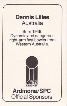 1978-79 Ardmona World Series Cricket #NNO Dennis Lillee Back