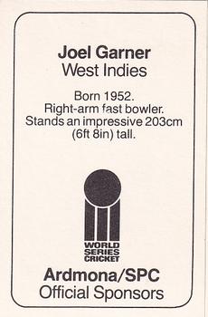 1978-79 Ardmona World Series Cricket #NNO Joel Garner Back